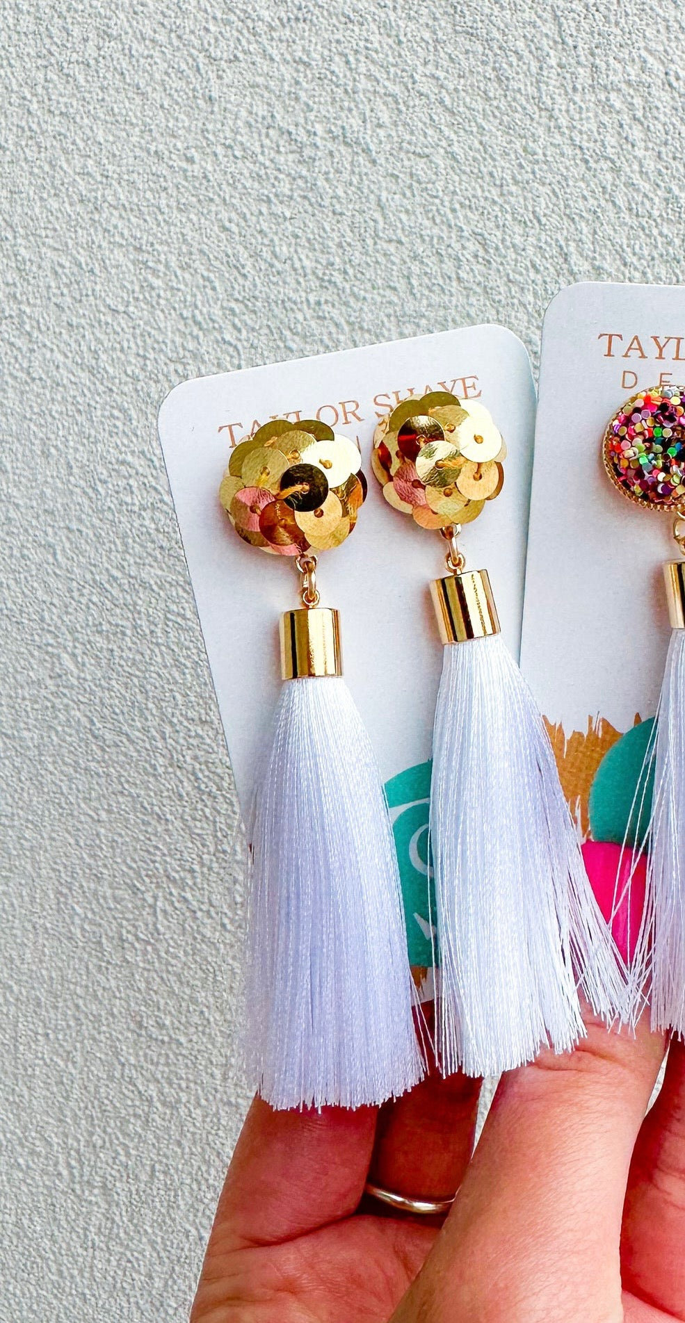 Olivia Gold Sequin Tassel Earrings