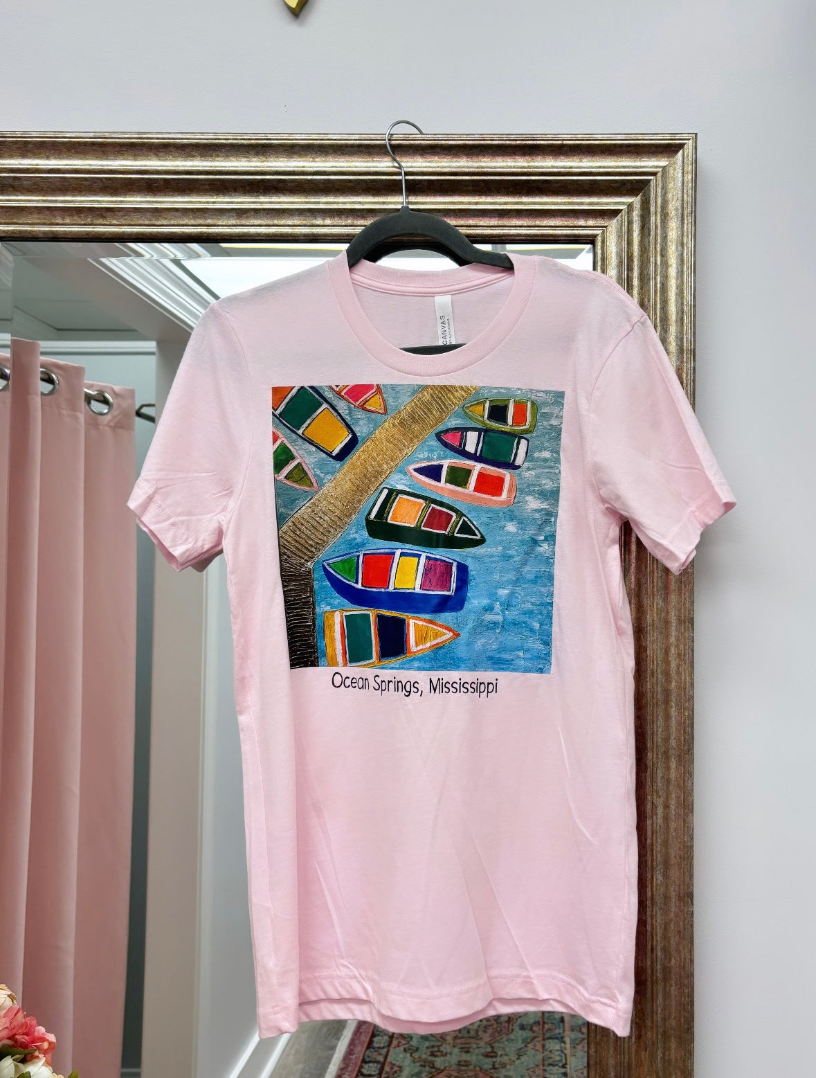Boat Dock on Pink Tee