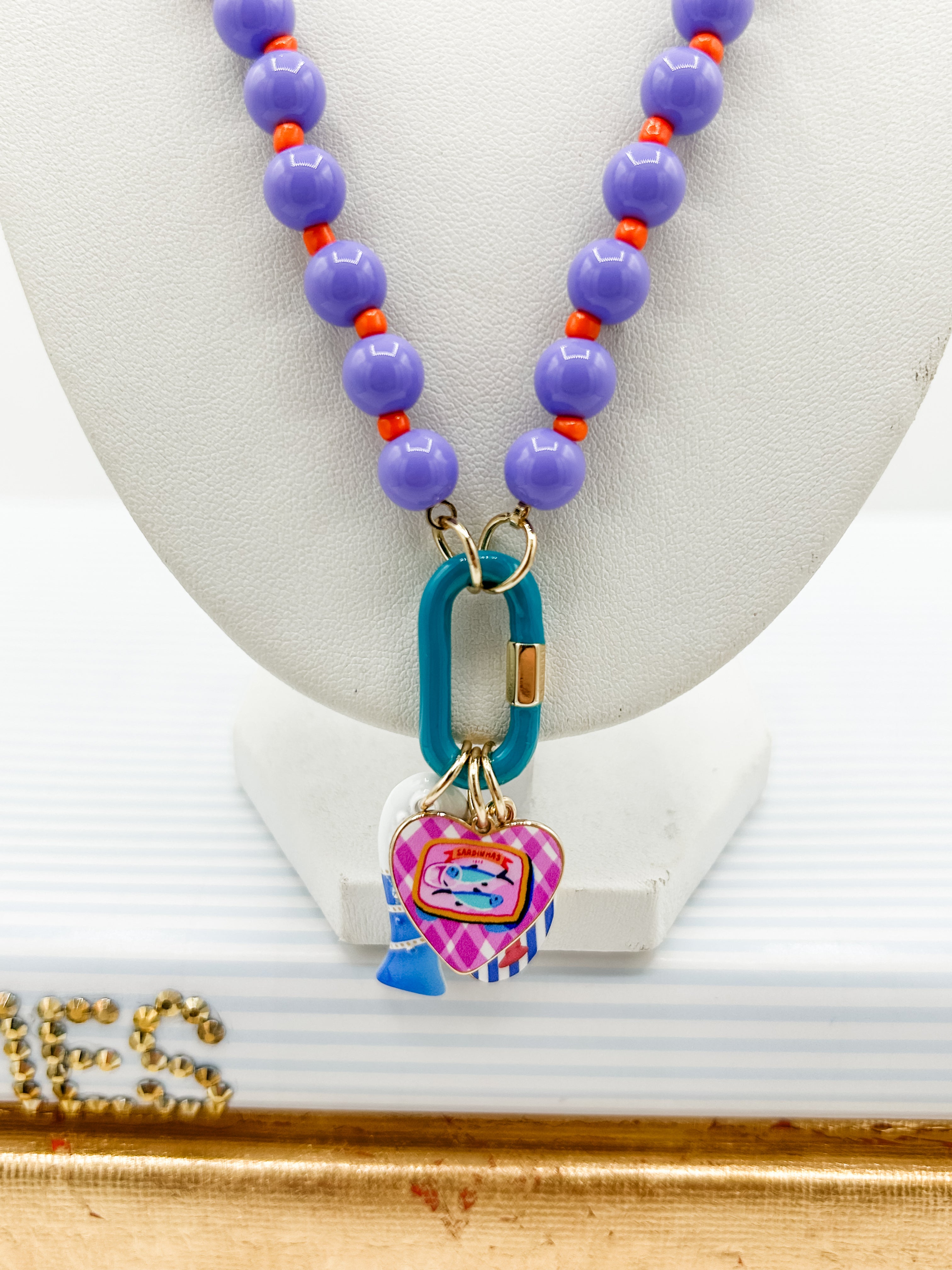 Colorful Beaded Charm Necklace