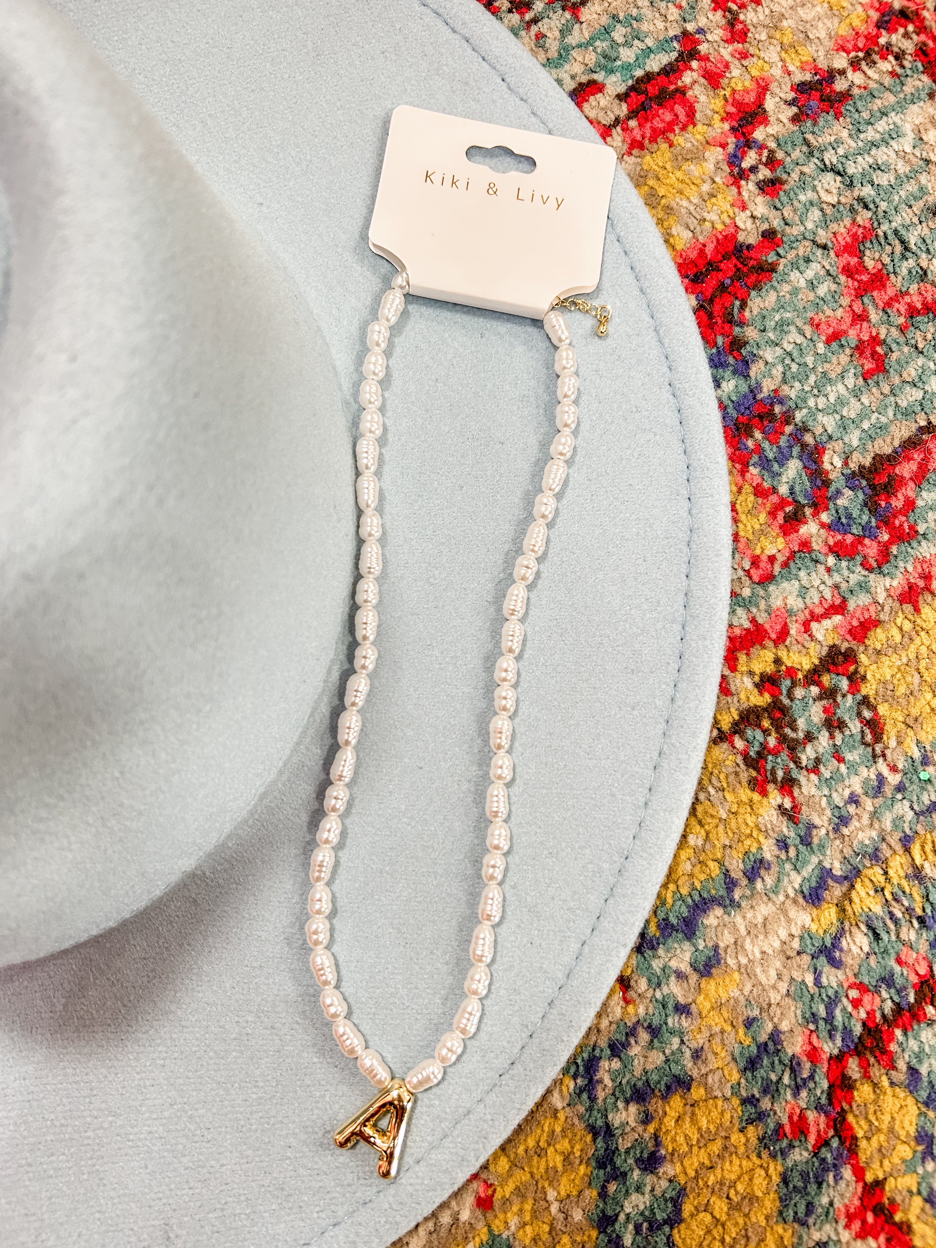 Freshwater Pearl Balloon Letter Necklace