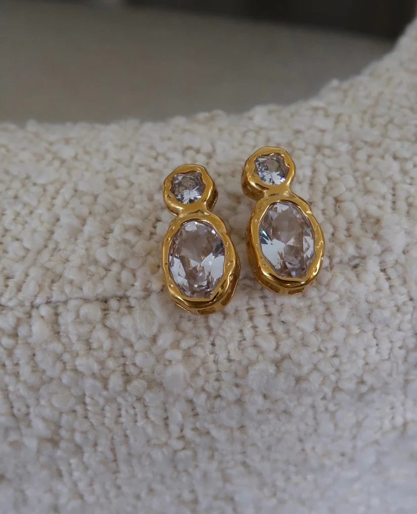 The Serenity Gold Rhinestone Earrings