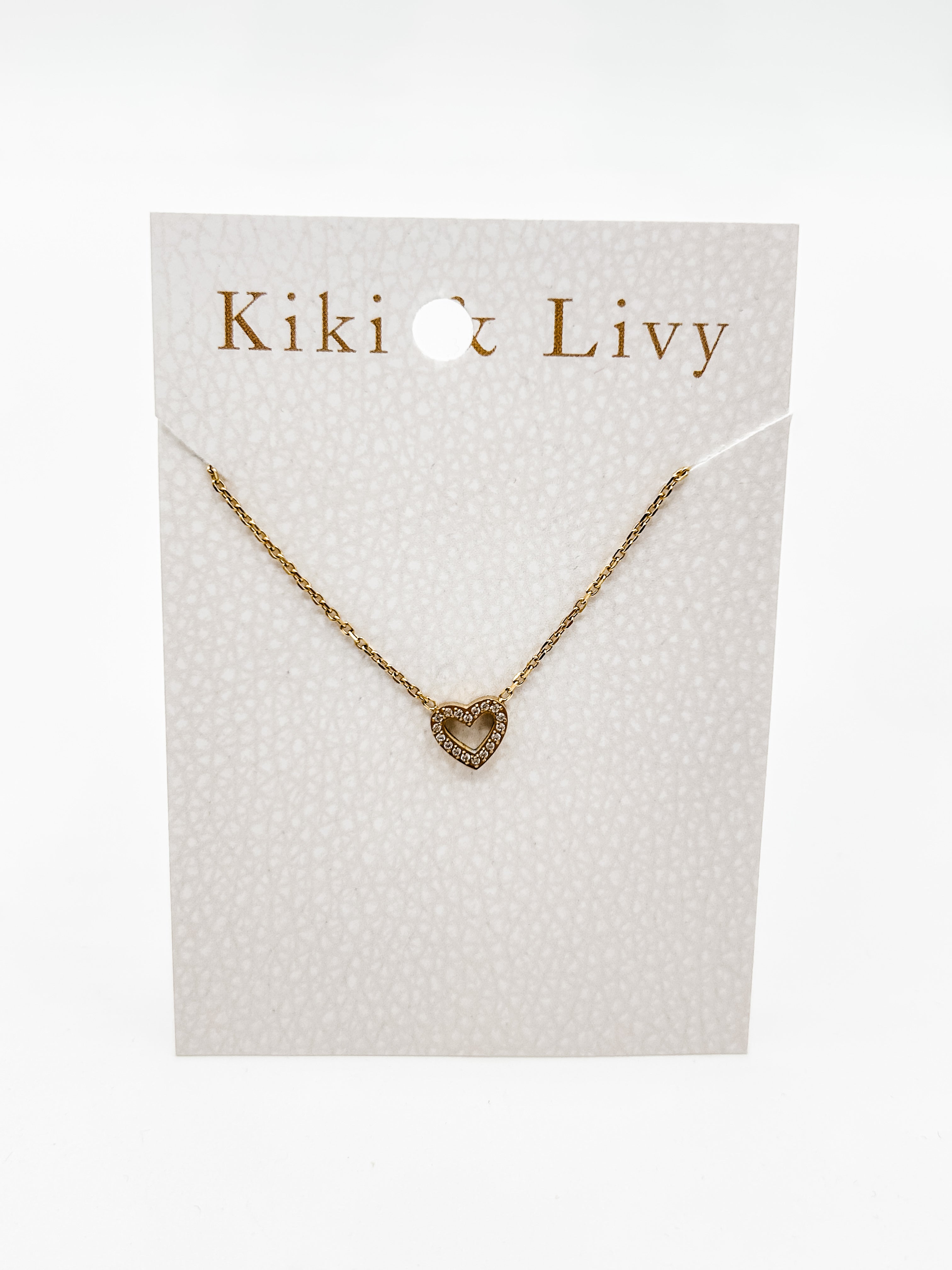 Open Bling Heart Necklace