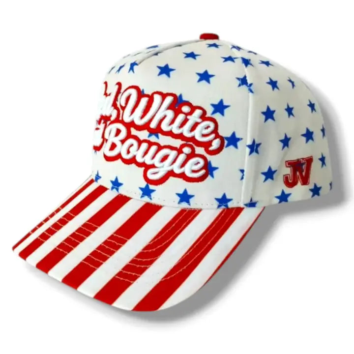 Red, White & Bougie Embroidered Hat