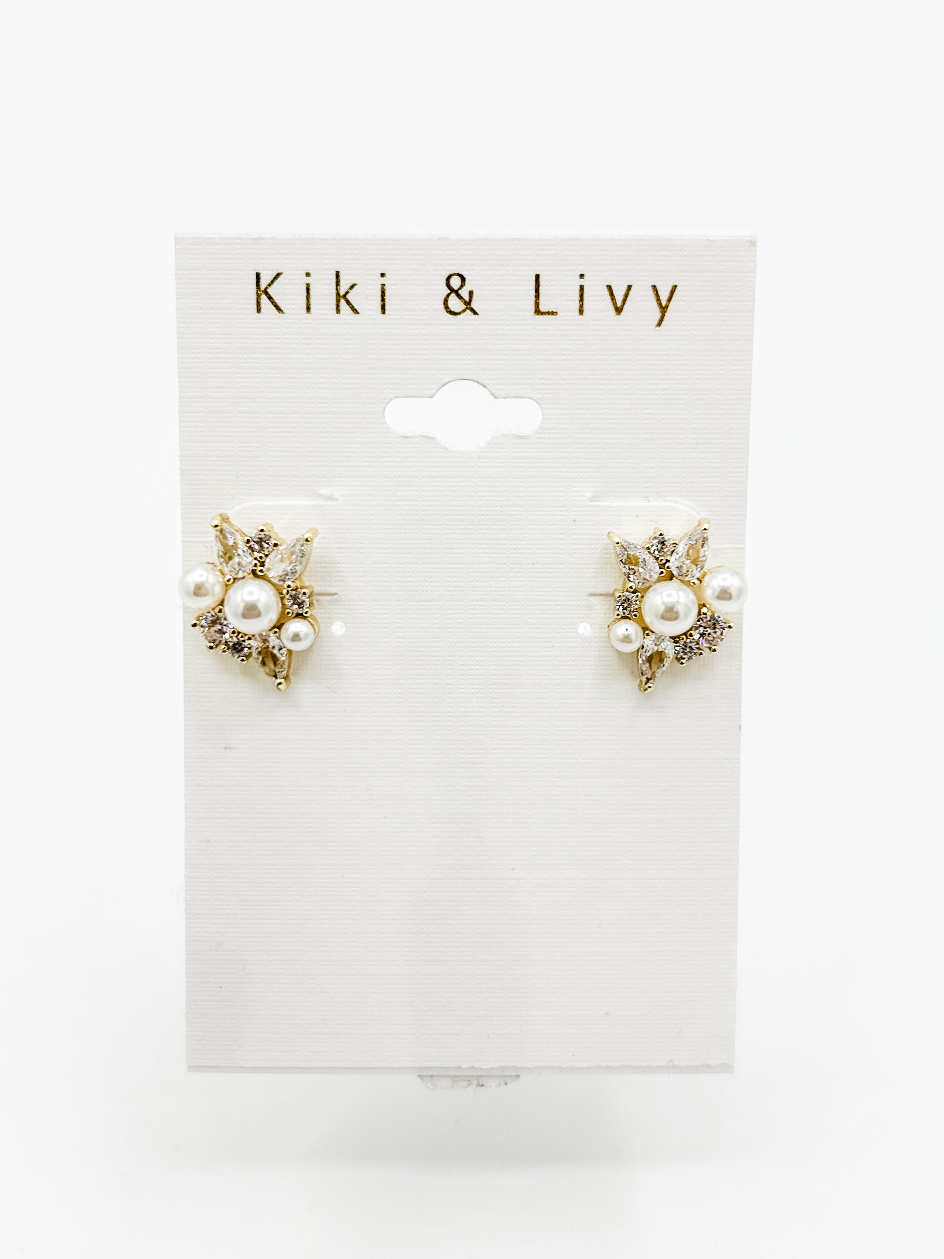 Pearl Bling Cluster Studs