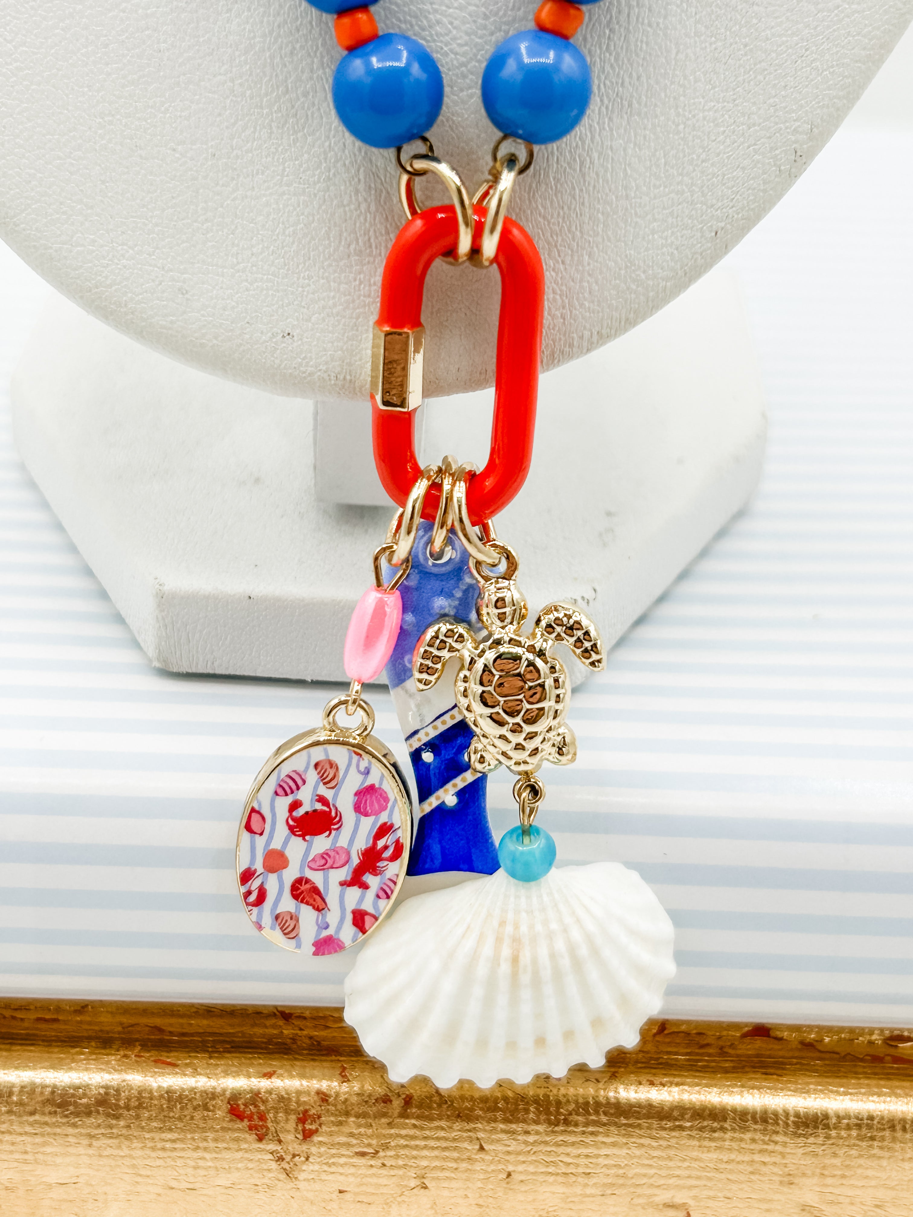 Colorful Beaded Charm Necklace