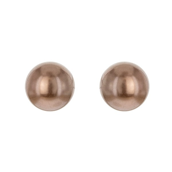 Bronze Pearl Stud Earrings