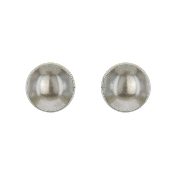 Gray Pearl Stud Earrings