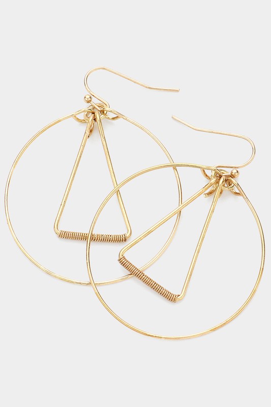 Worn Gold Wire Wrap Earrings