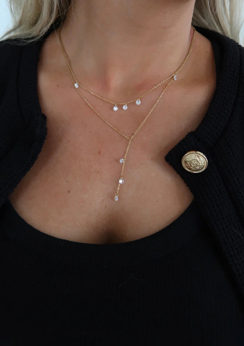The Eva Gold Crystal Necklace
