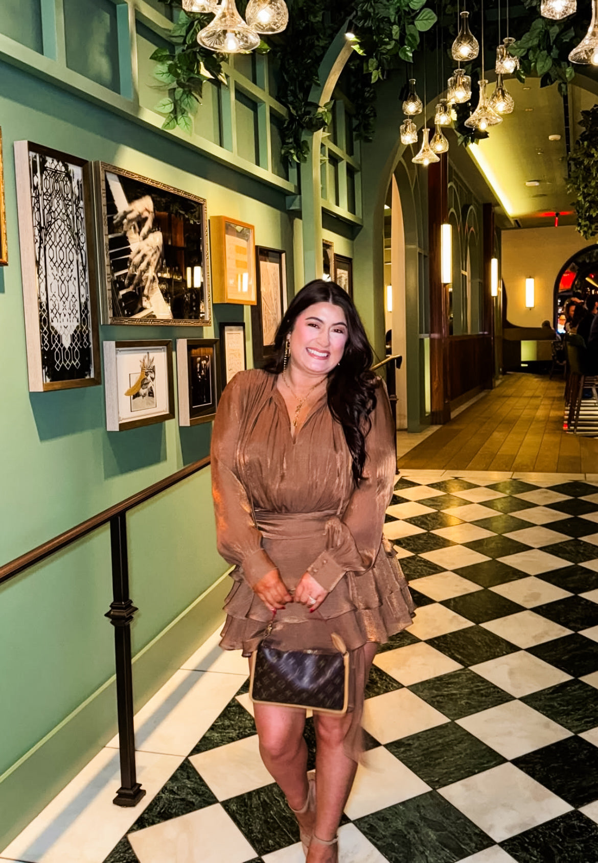 Brown Shimmer Organza Skirt Set