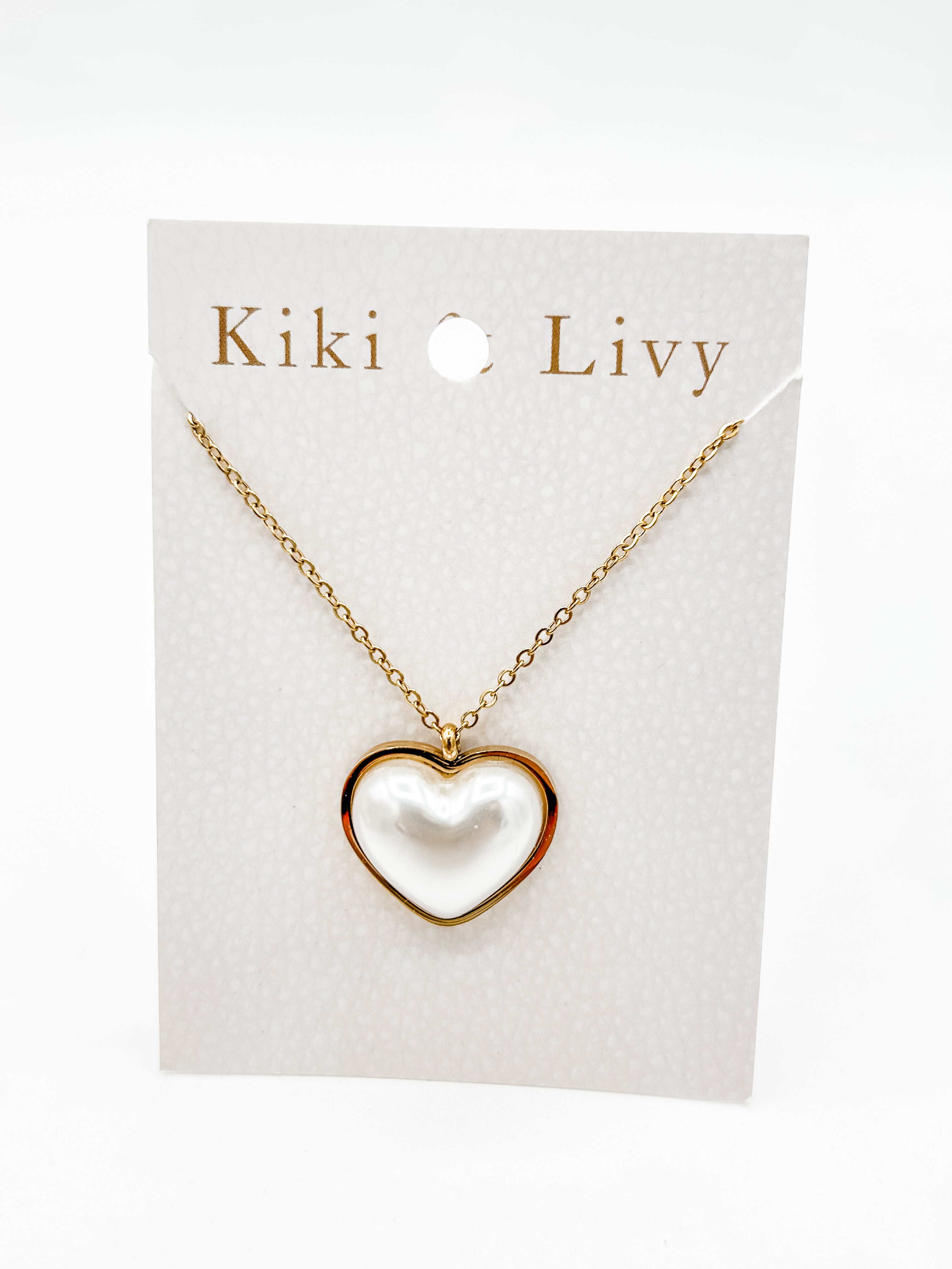 Large Pearl Heart Necklace