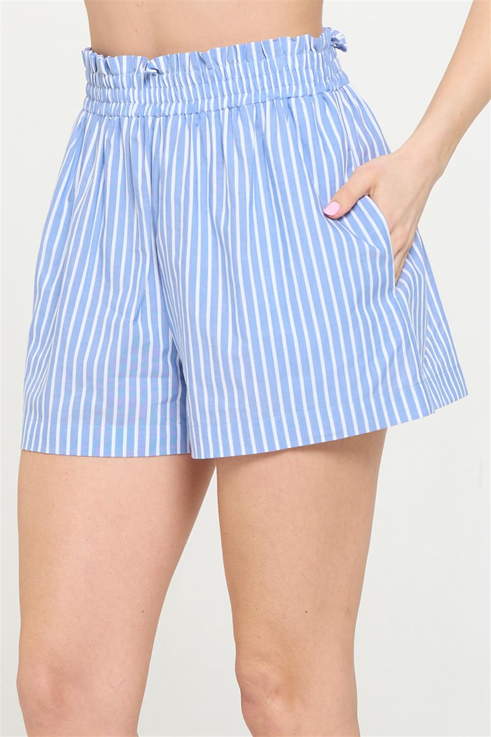 Cassie Denim Stripe Shorts