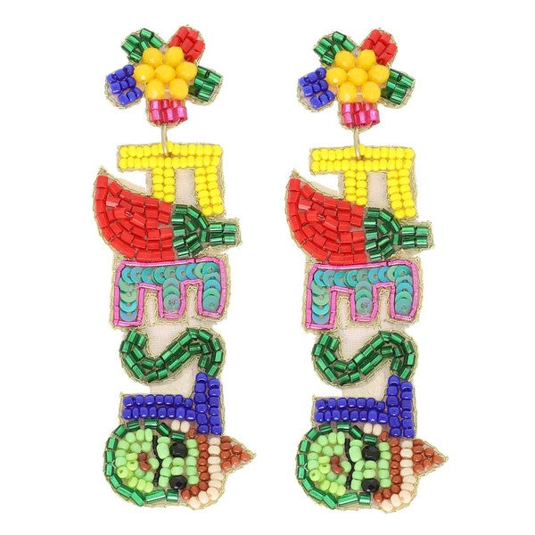 Fiesta Avocado Beaded Earrings