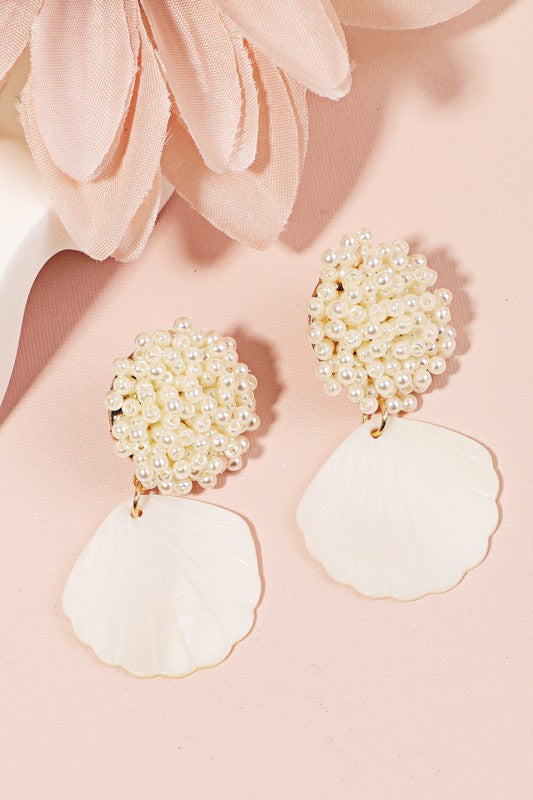 Pearl Cluster Shell Earrings