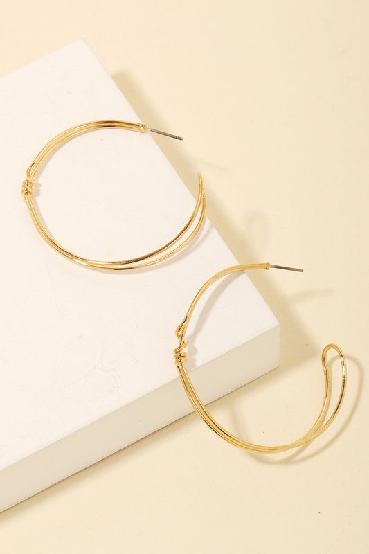 Gold Wire Wrap Hoop Earrings