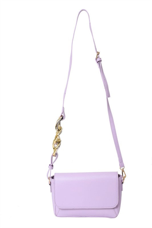 Purple Gold Chain Crossbody Purse