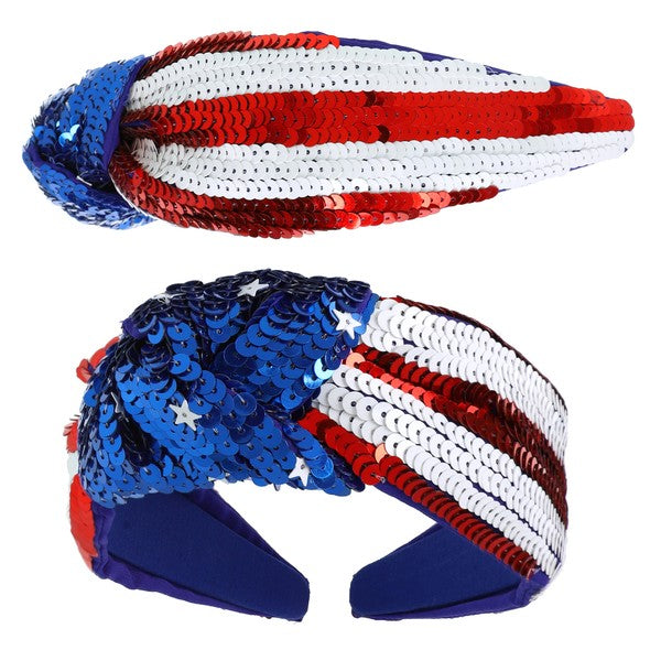 Sequin American Flag Headband