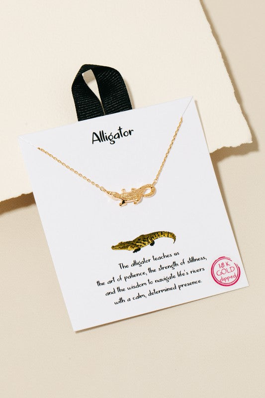 Gold Dipped Alligator Necklace