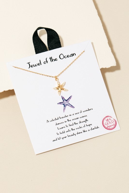 Gold Dipped Starfish Necklace