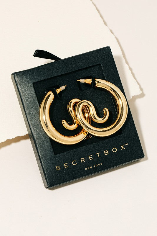 Gold Abstract Hoop Earrings