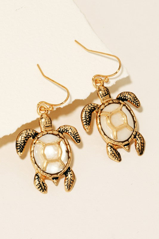 Gold Sea Turtle Earrings