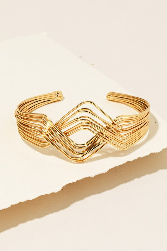 Gold Wire Zig Zag Bracelet