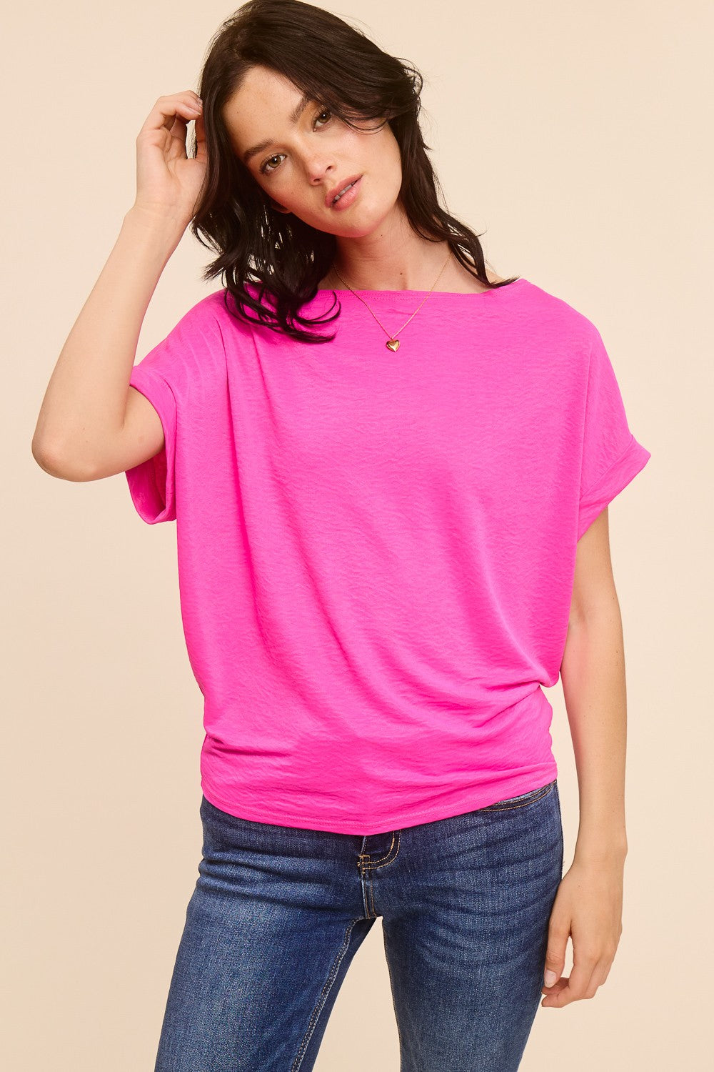 Fuchsia Relaxed Dolman Top