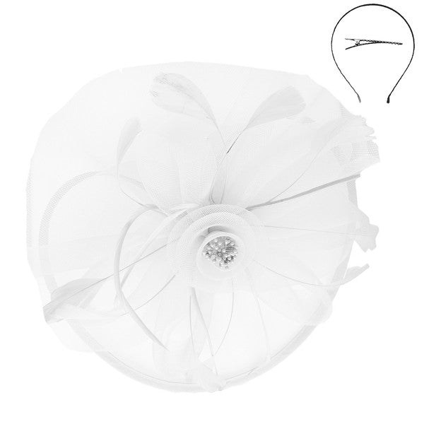 Floral Organza Feather Fascinator