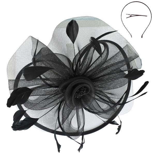 Floral Organza Feather Fascinator