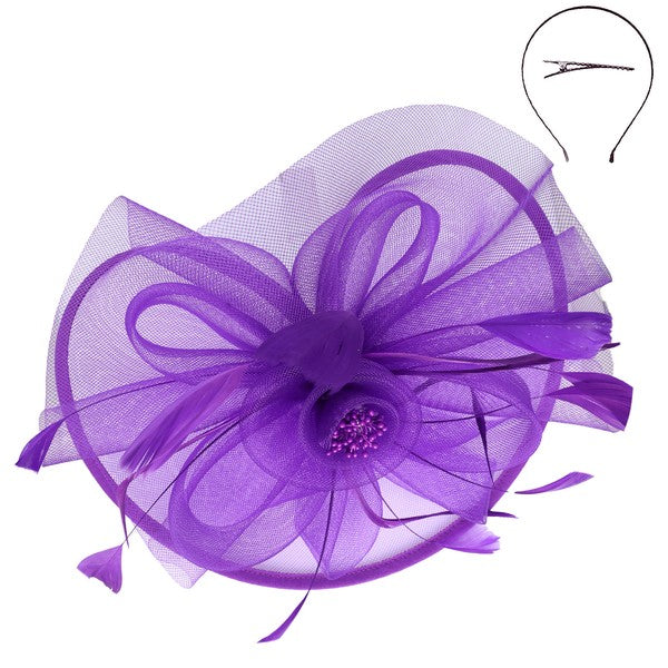 Floral Organza Feather Fascinator