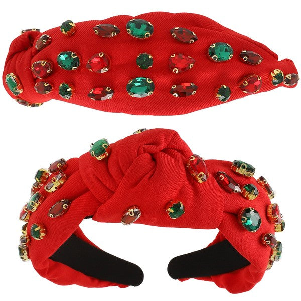 Red Rhinestone Knot Headband