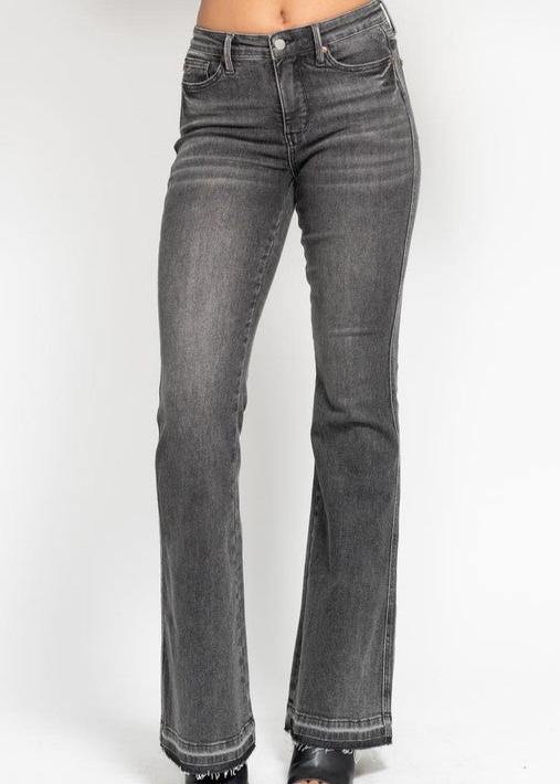 Gray Tummy Control Flare Jeans