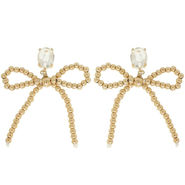 Gold Crystal Beaded Earrings