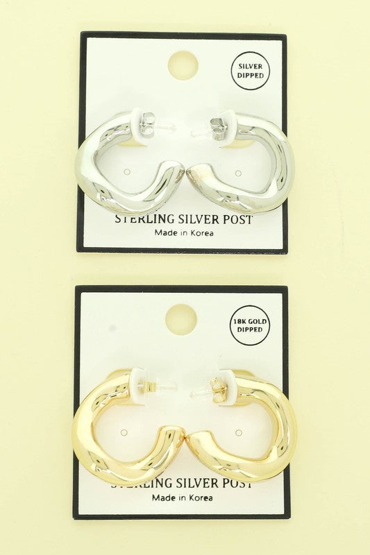 Gold Tubed C-hoop Earrings