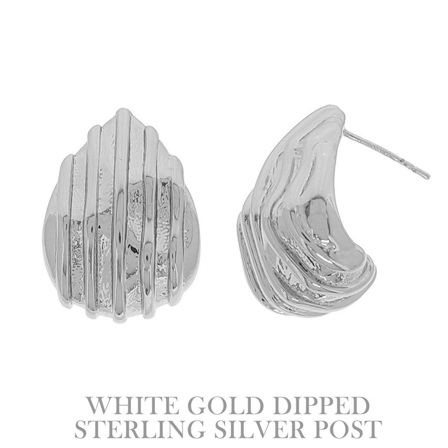 Ridge Bedded Teardrop Earrings