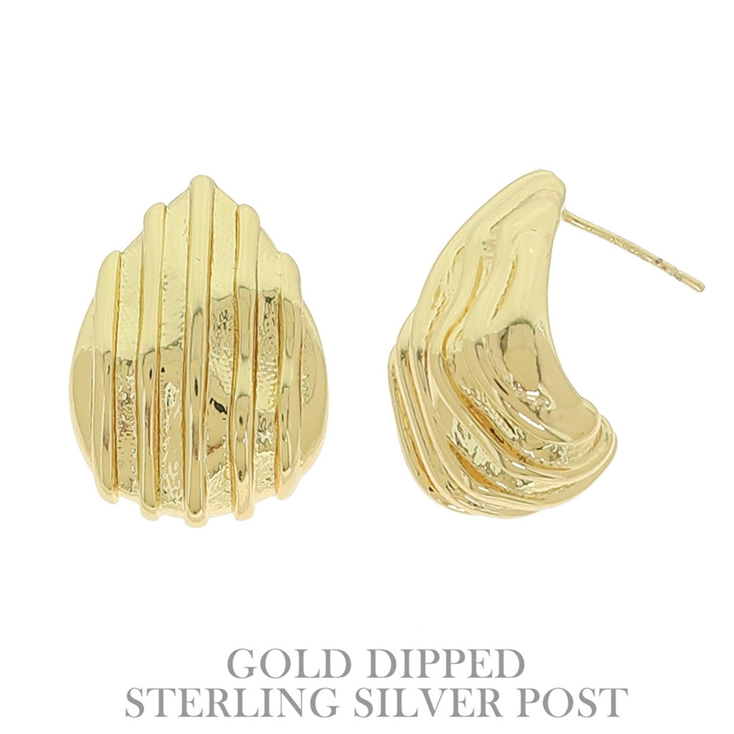 Ridge Bedded Teardrop Earrings