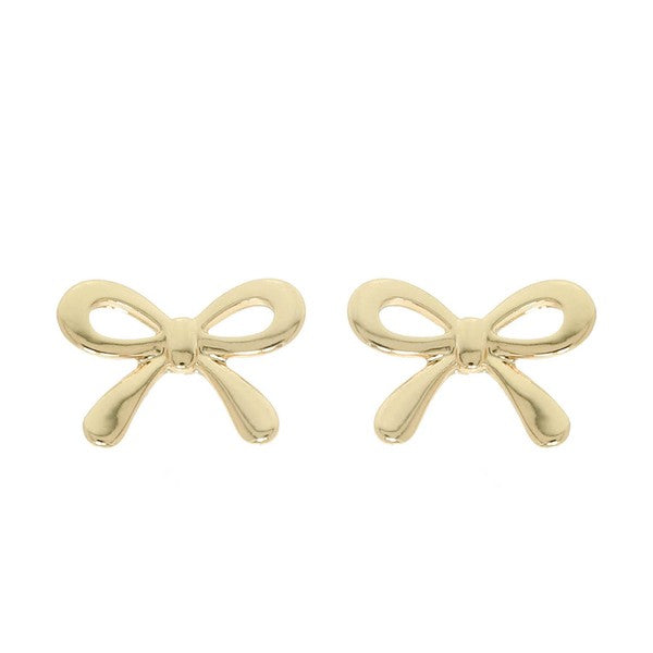 Gold Bow Mini Stud Earrings