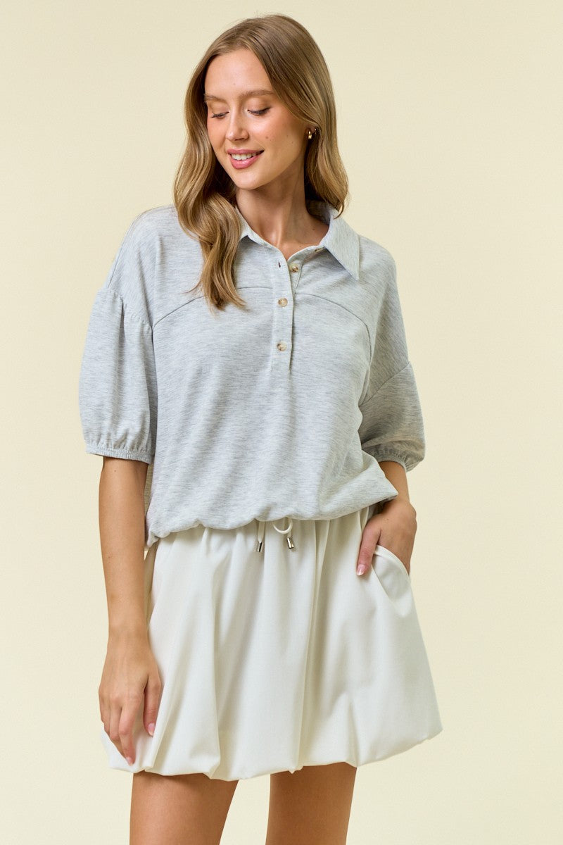 Light Grey Collared Polo