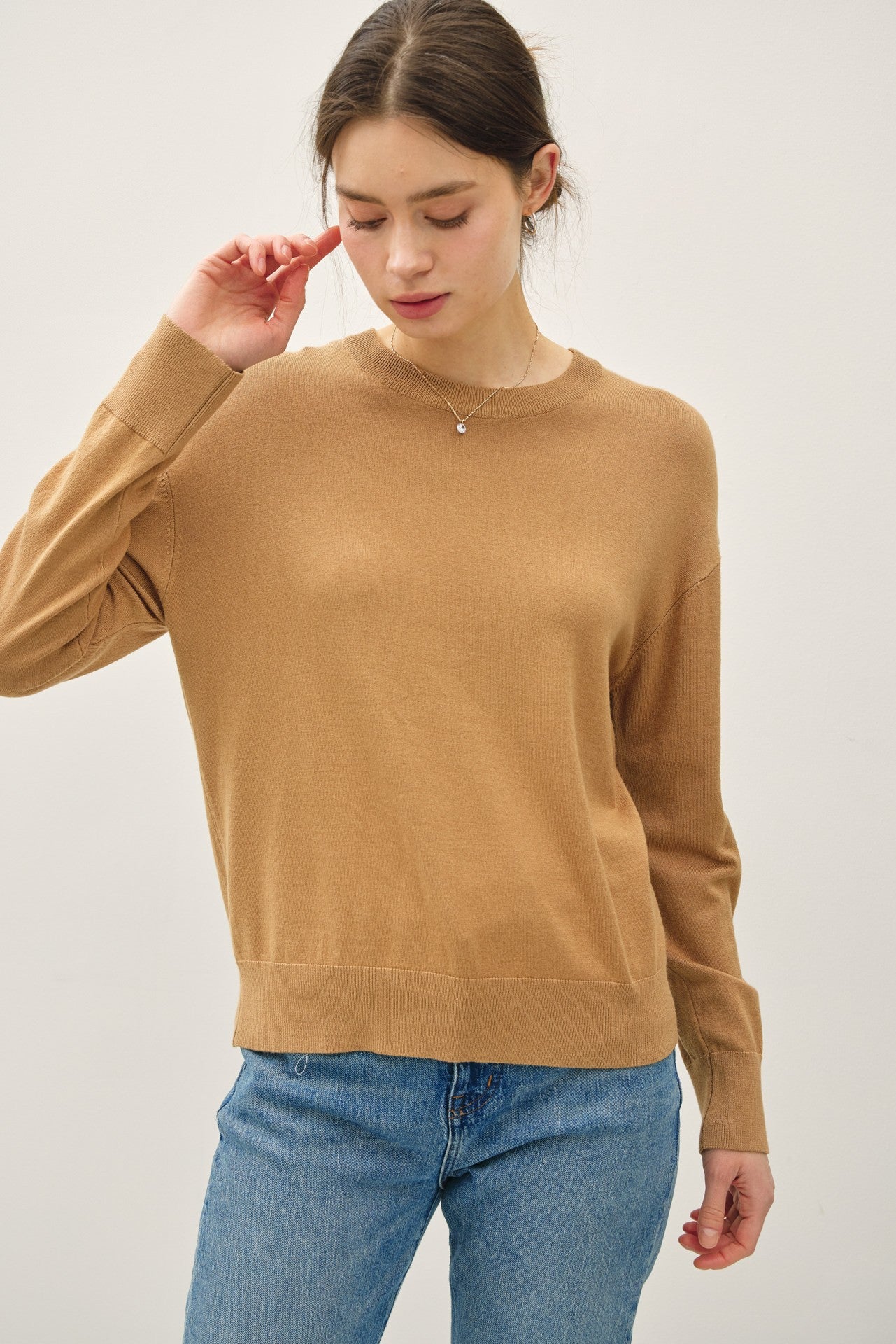 Black Drop Shoulder Sweater