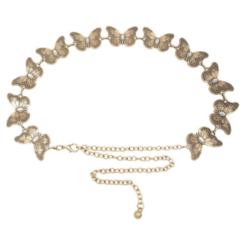 Gold Butterfly Link Chain Belt