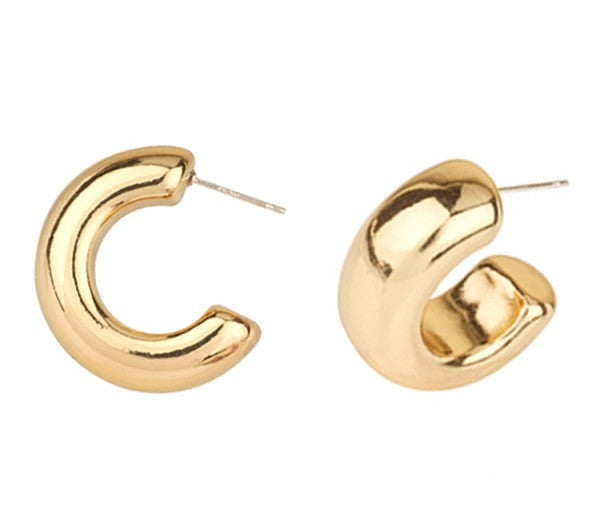 Gold Dipped Chunky Hoop Earrings
