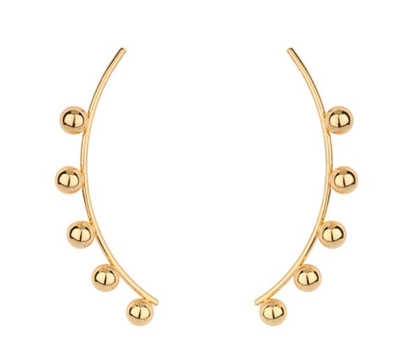 Gold Dipped Vertical Ball Earrings