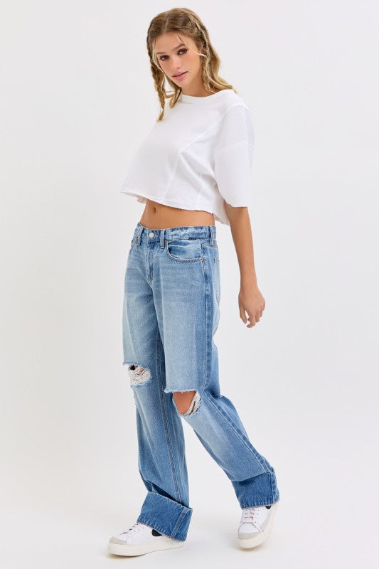 Light Low Baggy Cuff Jeans