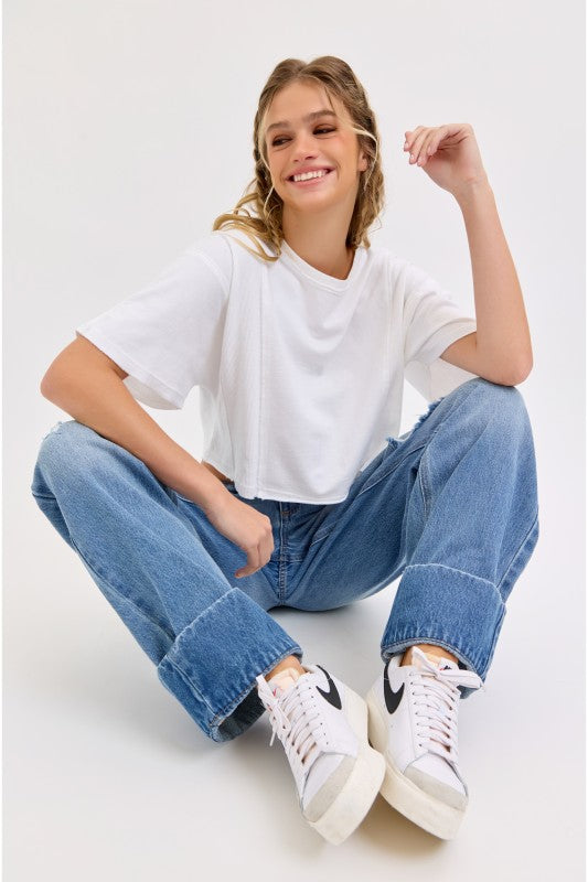 Light Low Baggy Cuff Jeans