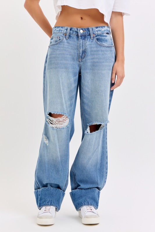 Light Low Baggy Cuff Jeans