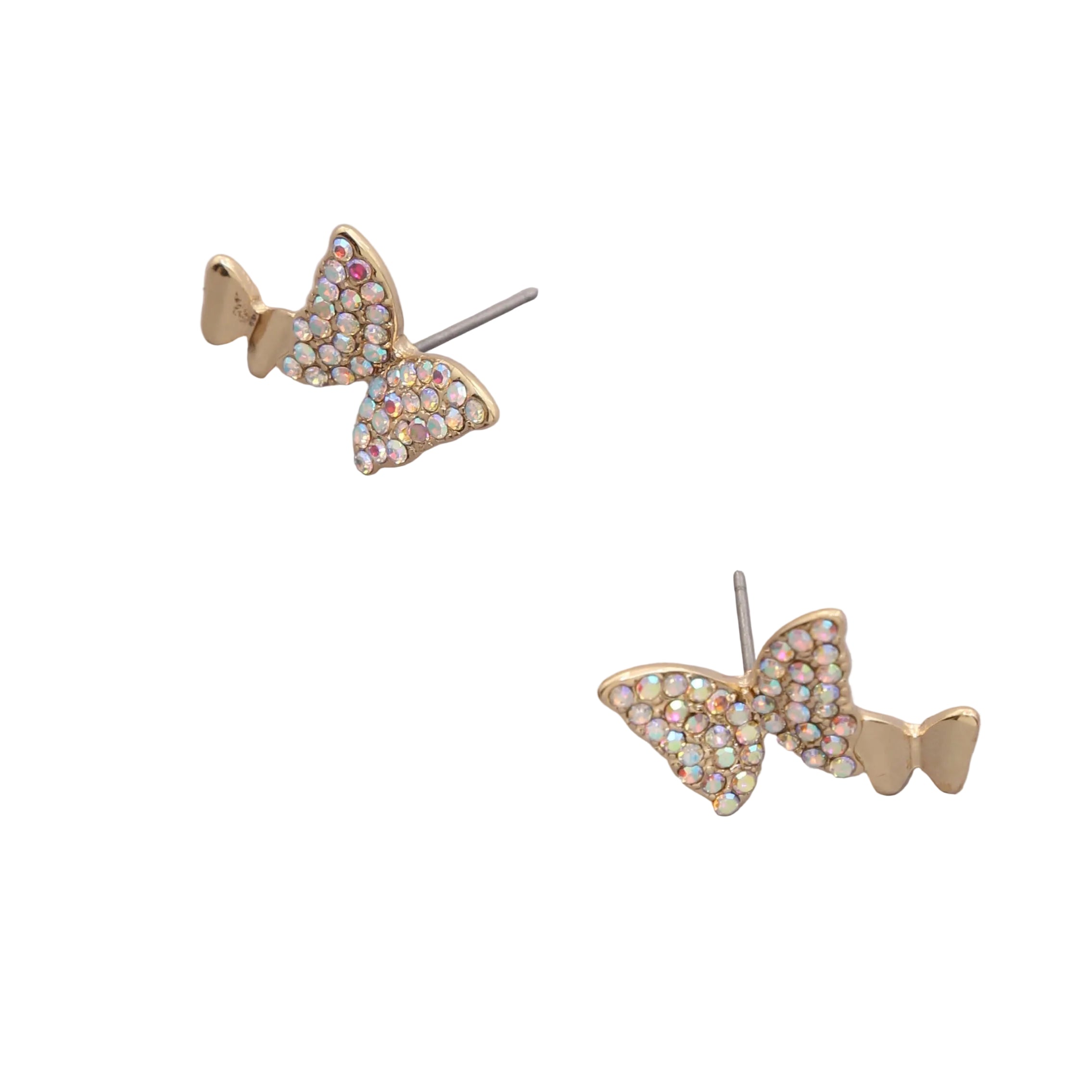 Gold Rhinestone Gold Dipped Earrings