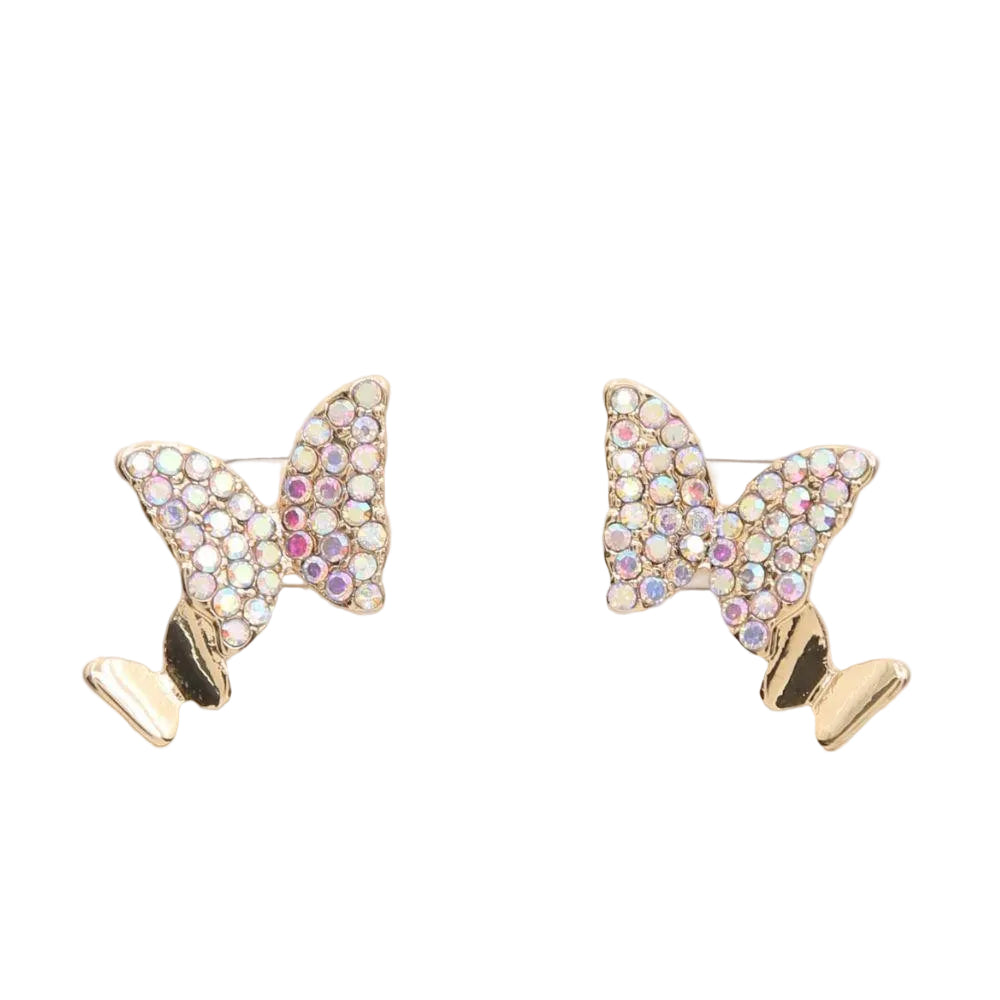 Gold Rhinestone Gold Dipped Earrings