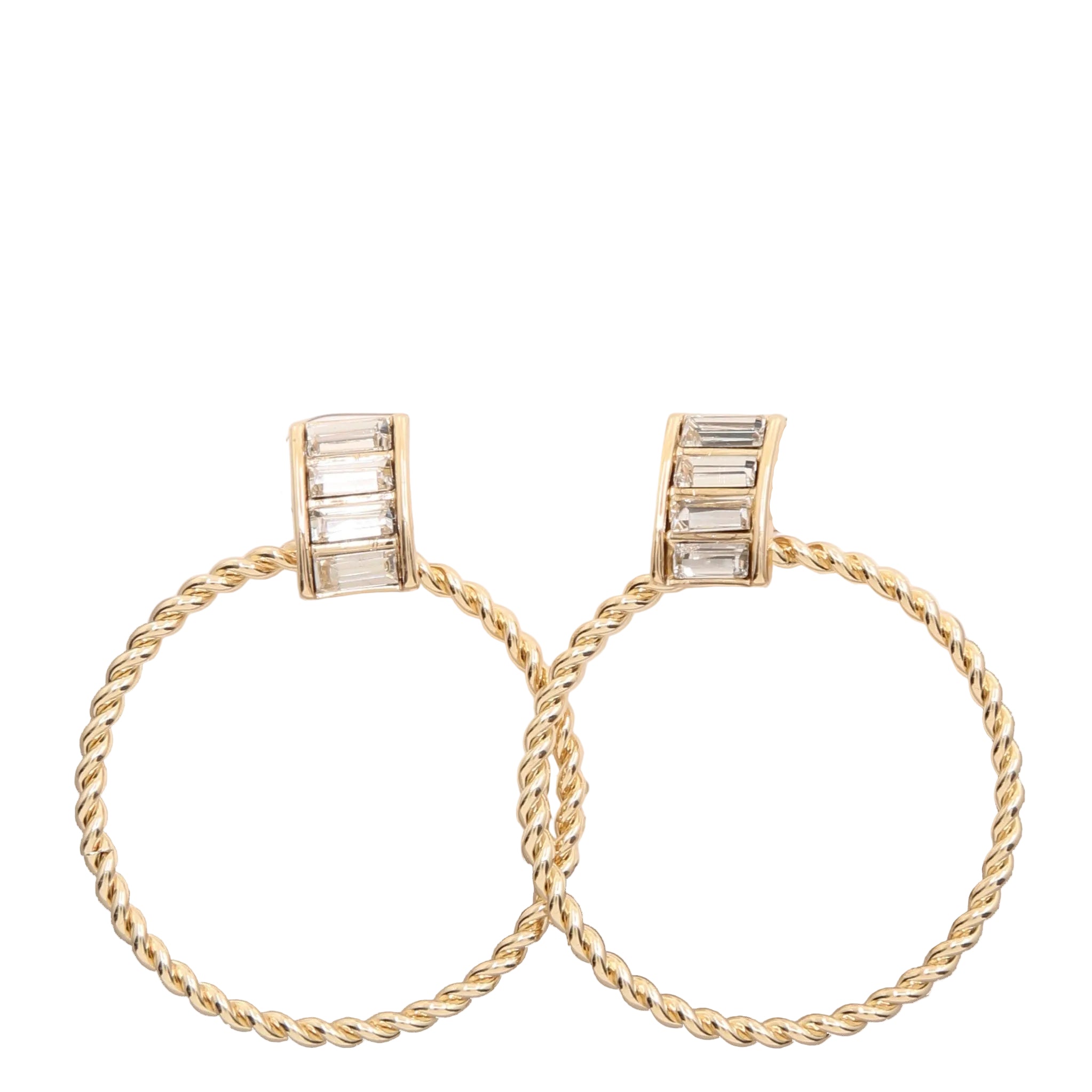 Crystal Gold Dipped Hoop Earrings