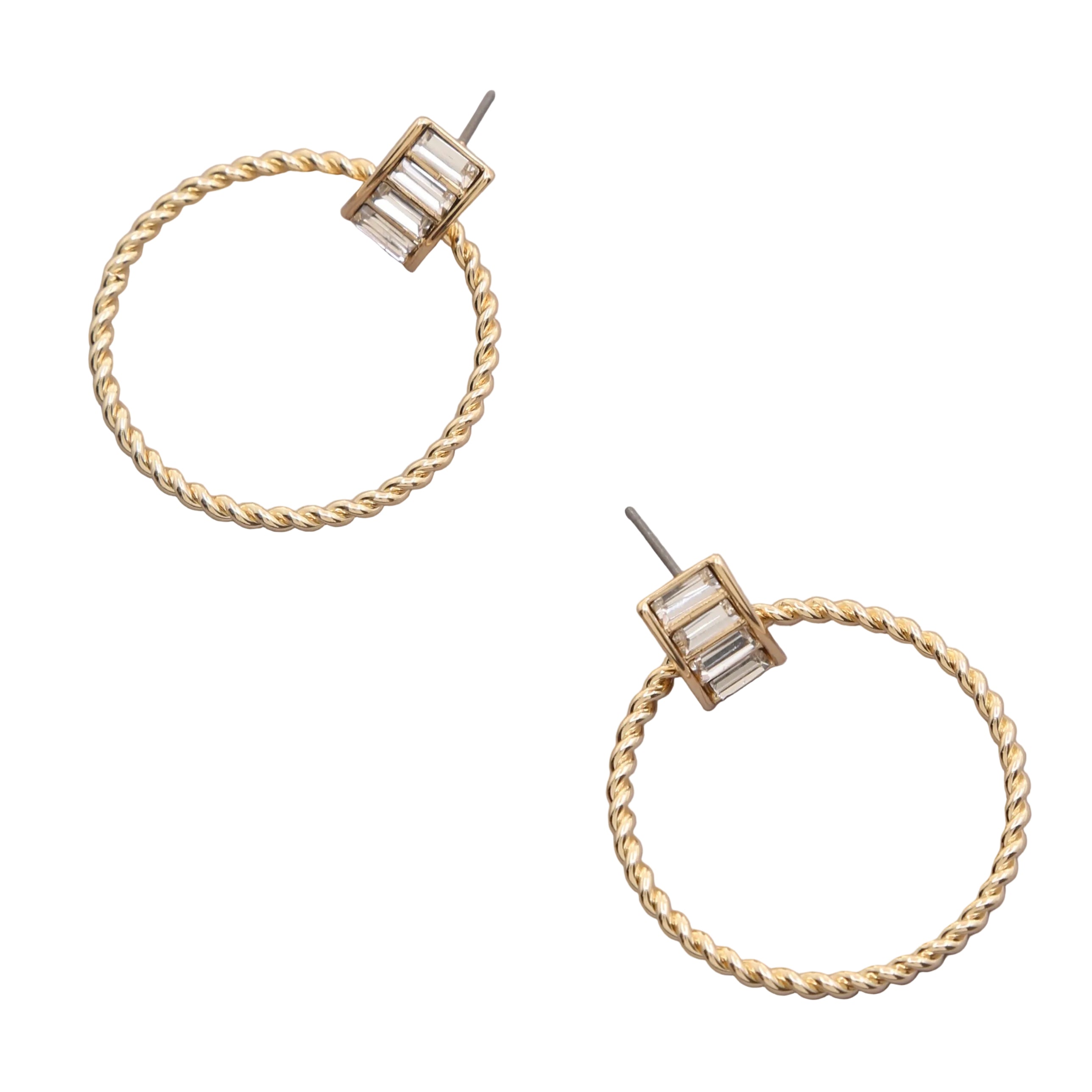 Crystal Gold Dipped Hoop Earrings