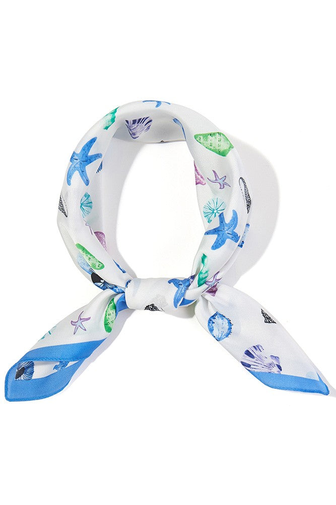 Sea Life Print Bandana Scarf